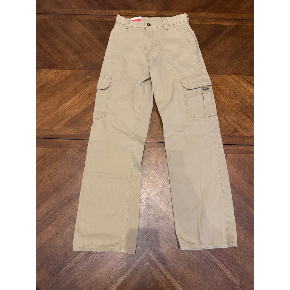 Wrangler Boys Khaki Cargo Pants Relaxed Fit Straight Leg 14 Slim 9CGBWDZ NEW
